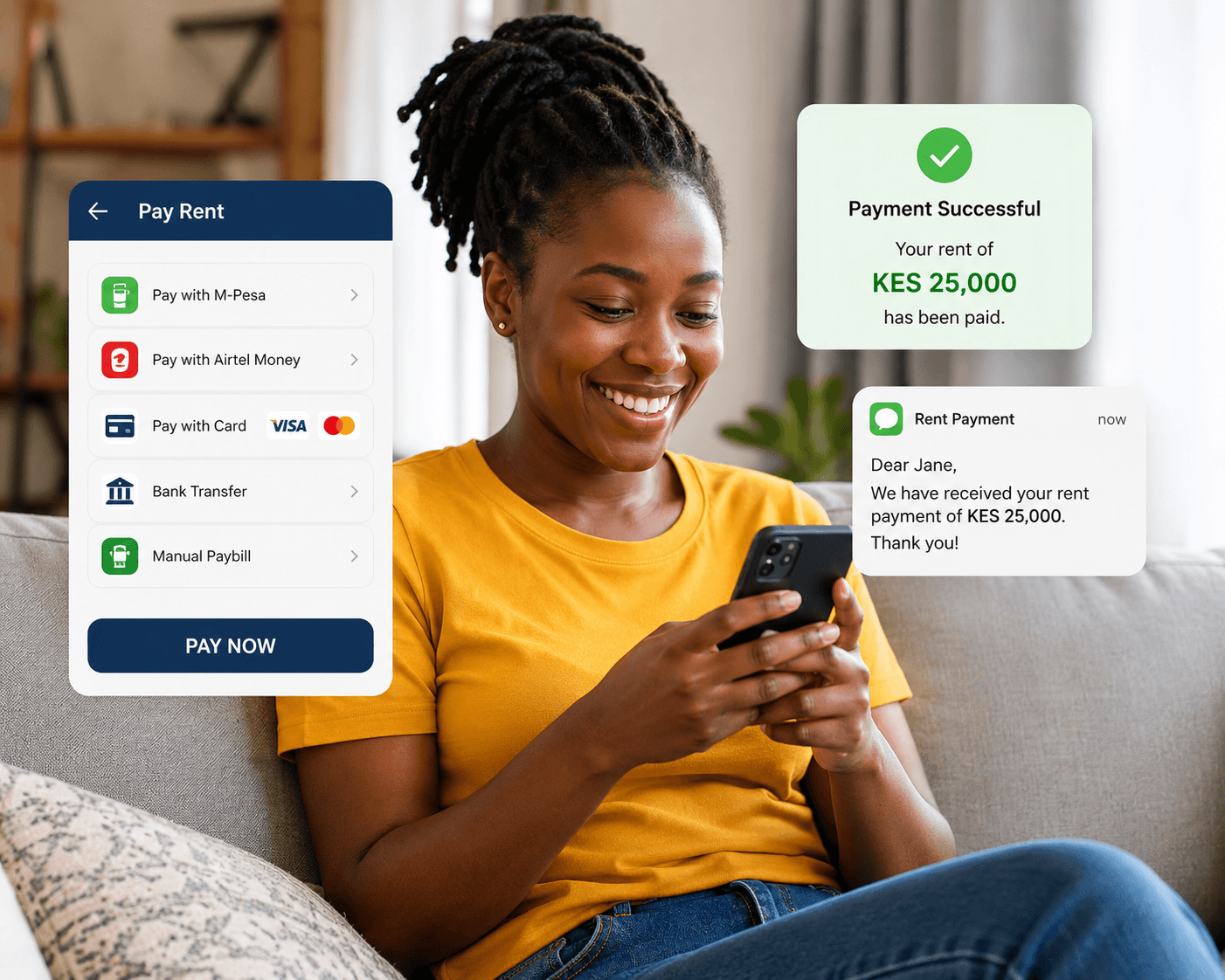LetRent multi-channel rent collection workspace